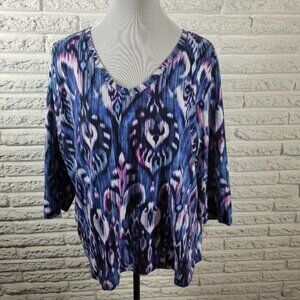 Caribbean Joe Women's Blue and Purple Top